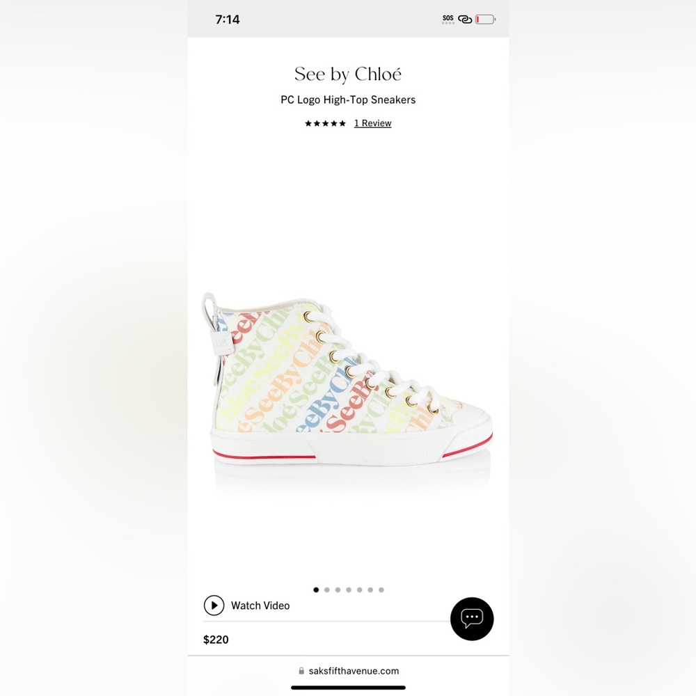 See By Chloe PC Logo High Top Sneakers